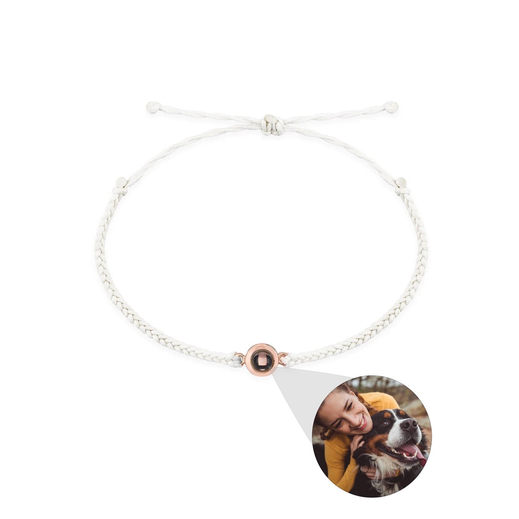 Lively® Vêtements automn & hiver Blanc - Rose doré Bracelet photo unique | Lively®